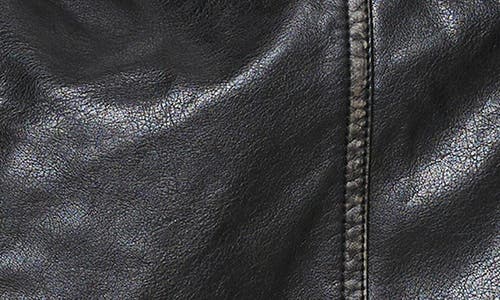 Princess Polly Tanza Faux Leather Jacket In Washed Black