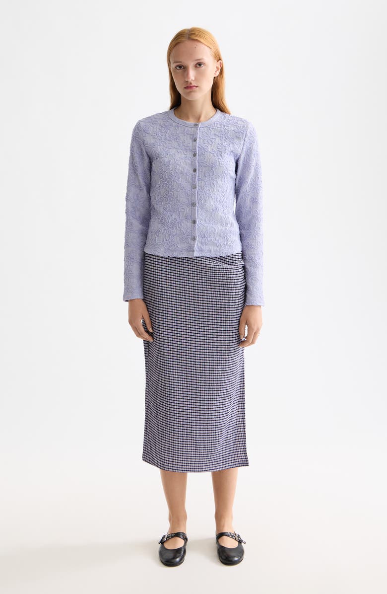 Scotch & Soda Soutache Detail Knit Button-Up Shirt, Alternate, color, Languid Lavender