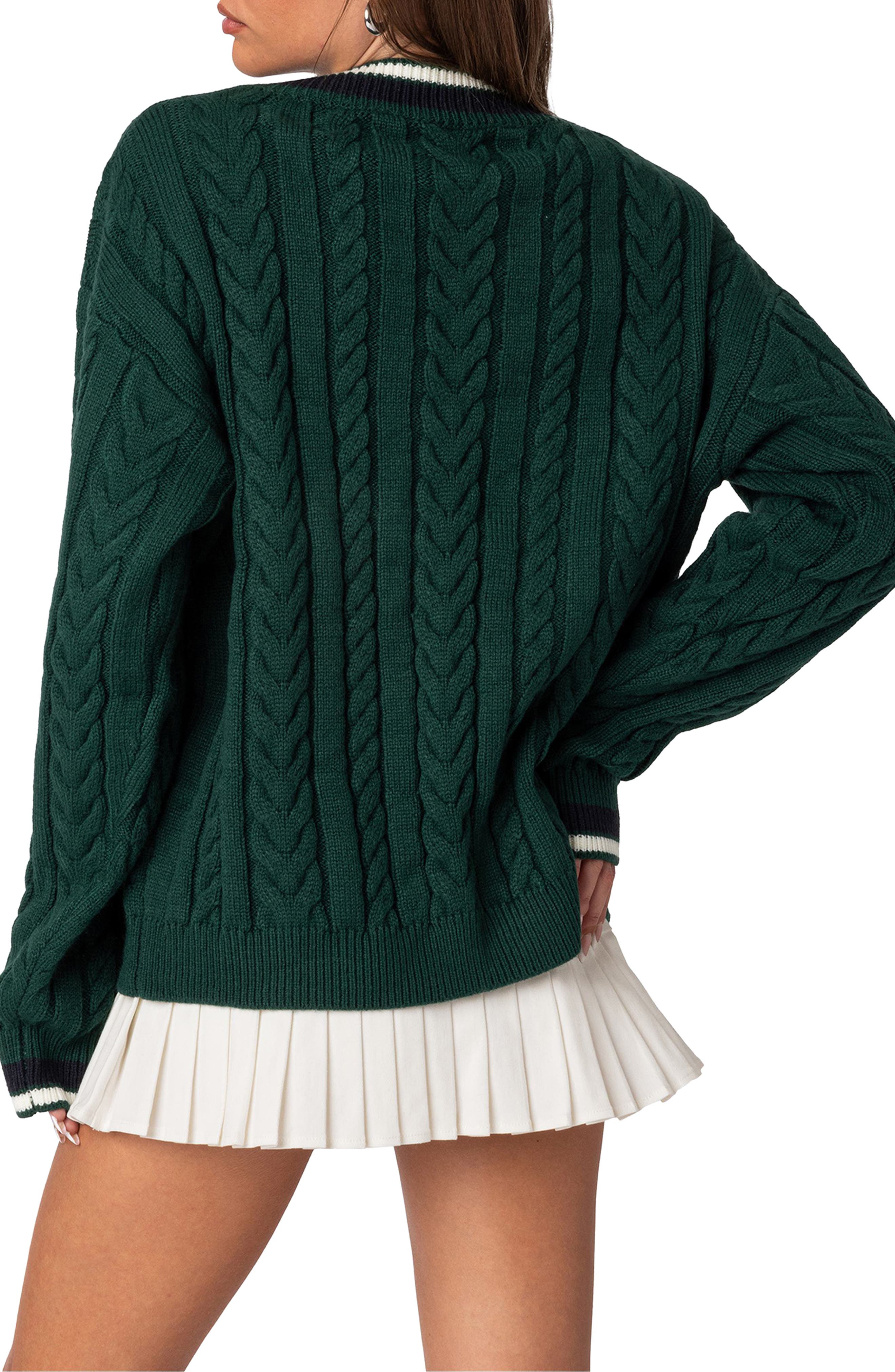 Amoret Oversize Cable Sweater - image 2
