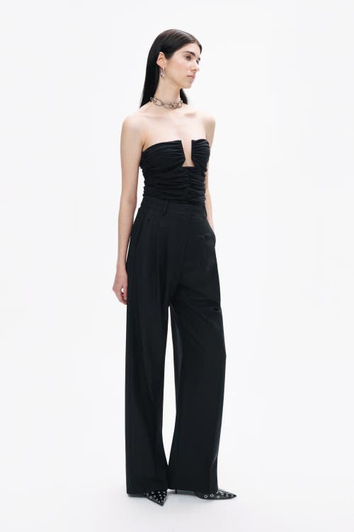 Shop Nocturne Drape-designed Crop Top In Black