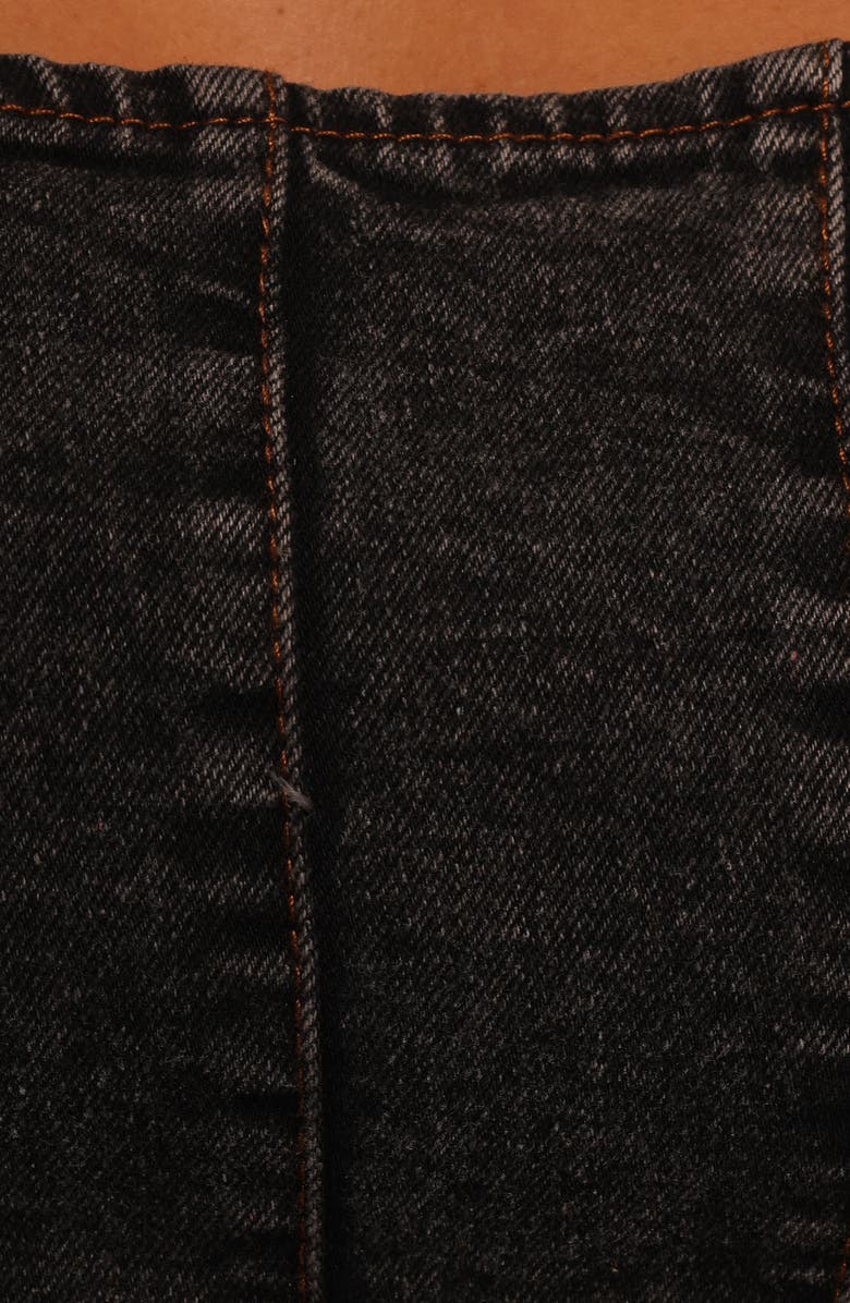 Petal & Pup Mara Denim Corset Crop Top, Alternate, color, Black