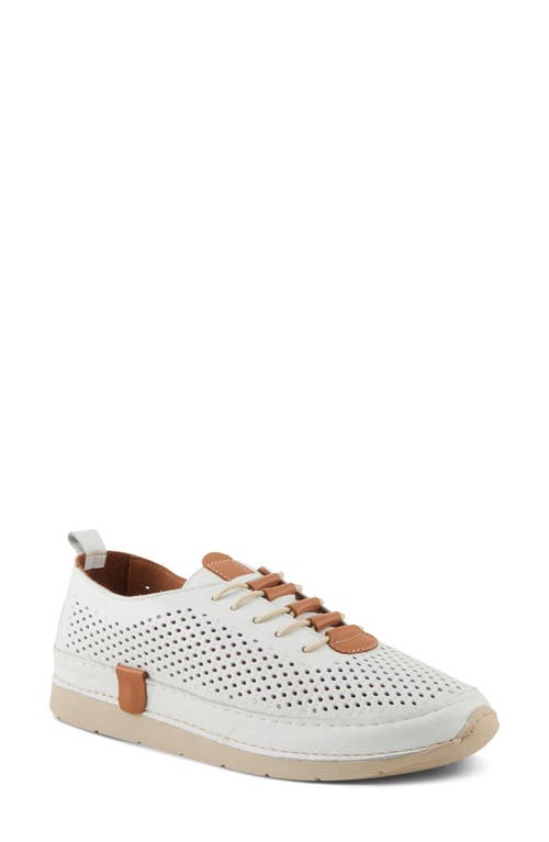Spring Step Breen Perforated Sneaker In White
