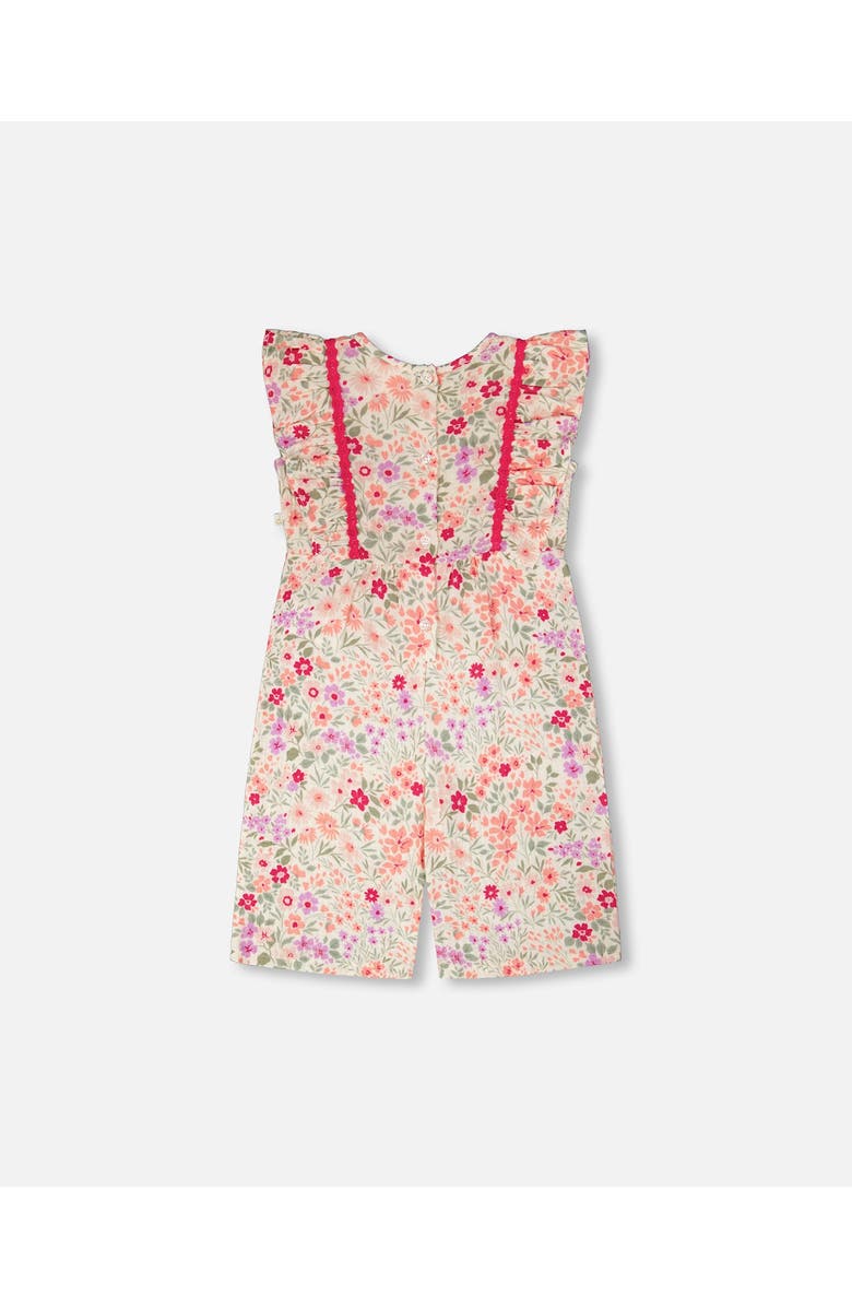 Deux par Deux Sleeveless Muslin Flowers Jumpsuit, Alternate, color, Off White Printed Flowers