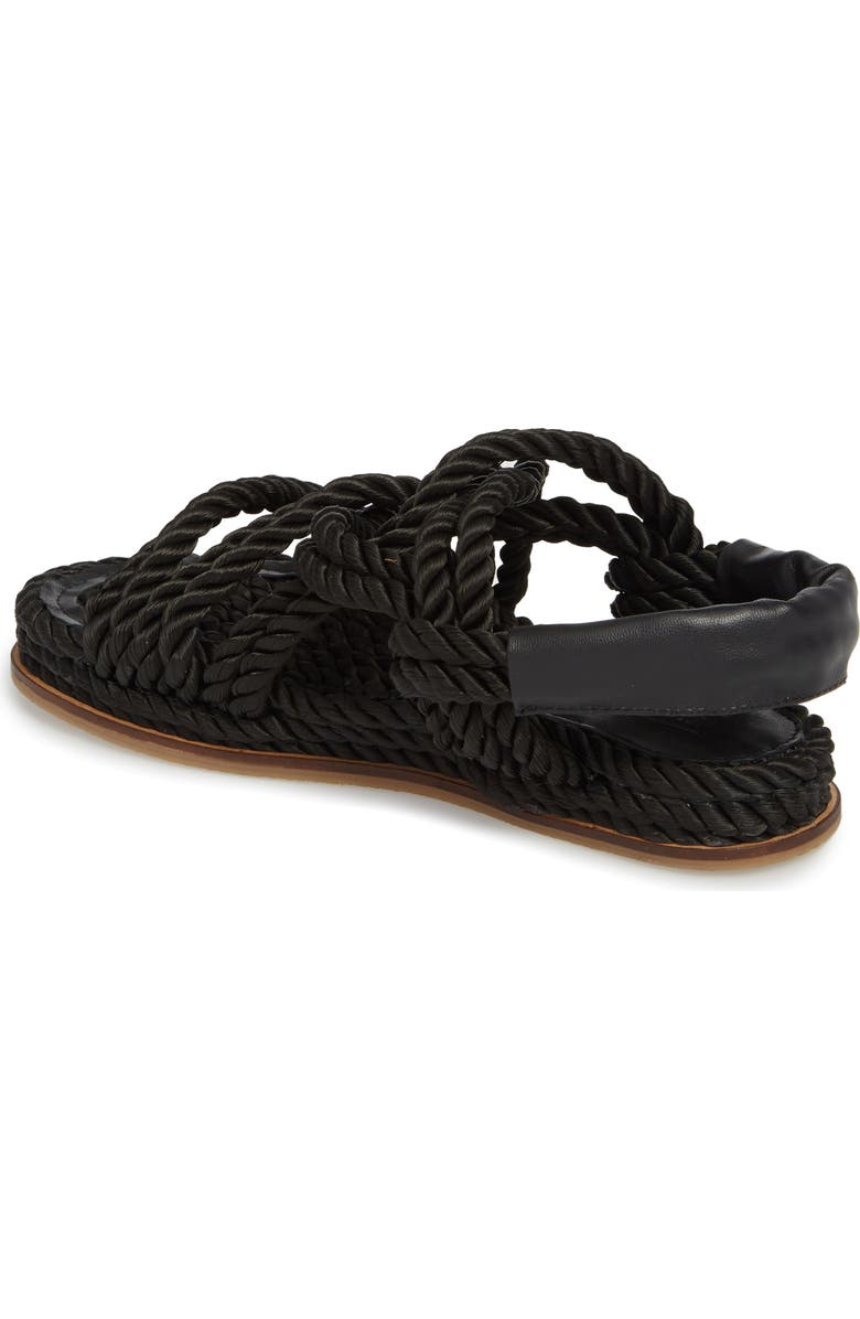 Topshop Fiesta Rope Flat Sandal, Alternate, color,