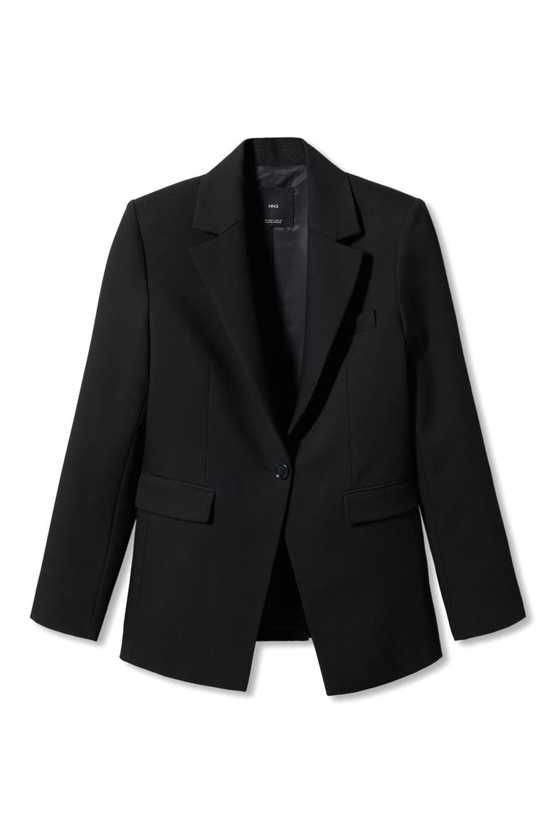 One-Button Blazer, Alternate, color, BLACK