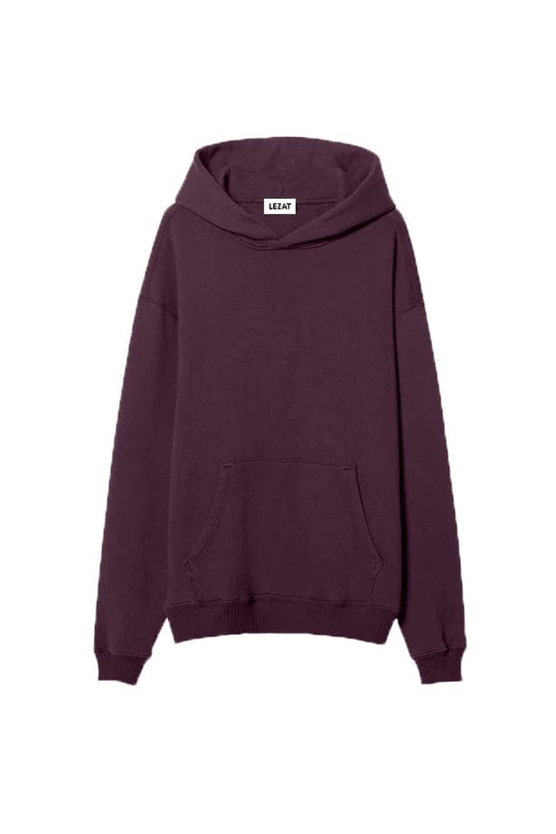 Juno Organic Cotton Oversized Heavyweight Hoodie Sweatshirt, Main, color, Italian Plum