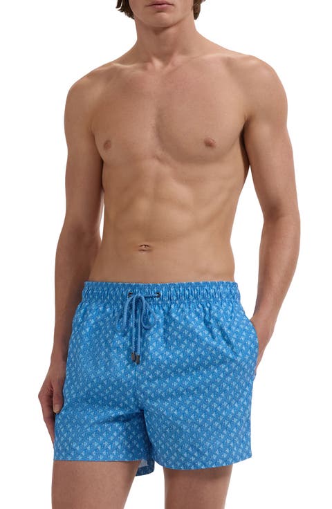 Zane Fish Print Swim Trunks