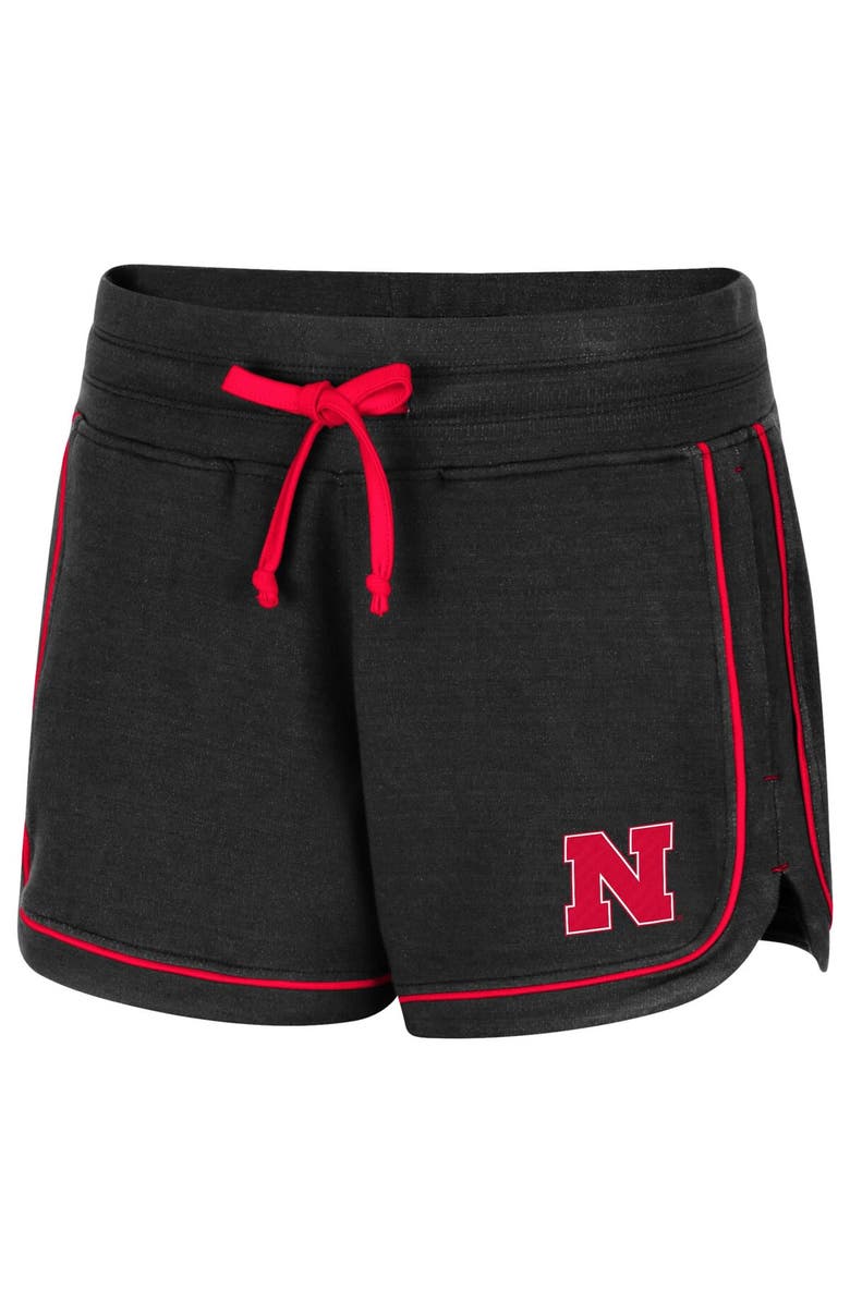COLOSSEUM Women's Colosseum Black Nebraska Huskers Lil Sebastian Tri-Blend Shorts, Alternate, color,