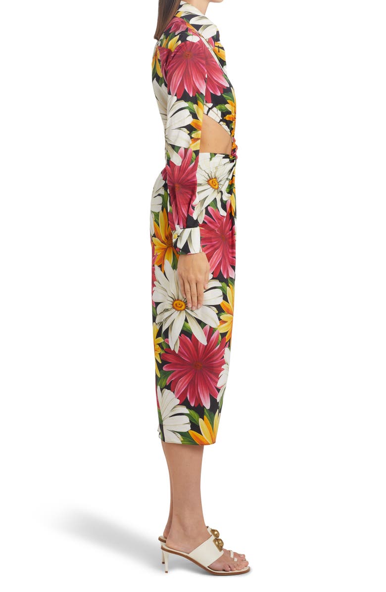 Etro Abito Floral Long Sleeve Stretch Cotton Shirtdress, Alternate, color, 