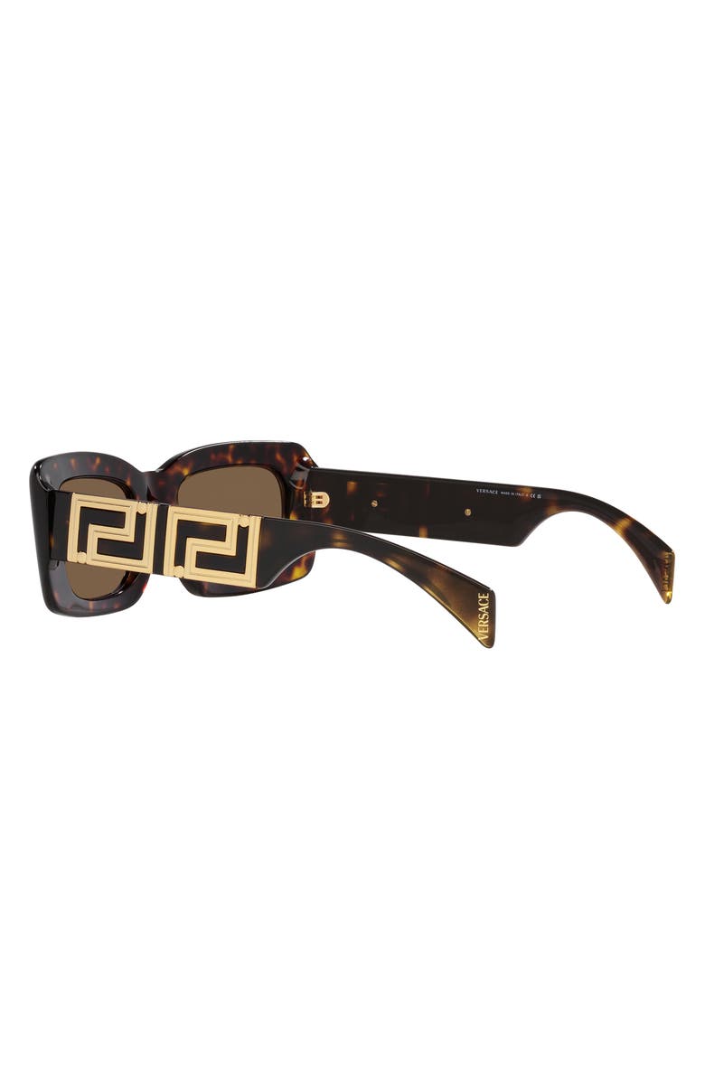 Versace 54mm Rectangular Sunglasses, Alternate, color, Havana