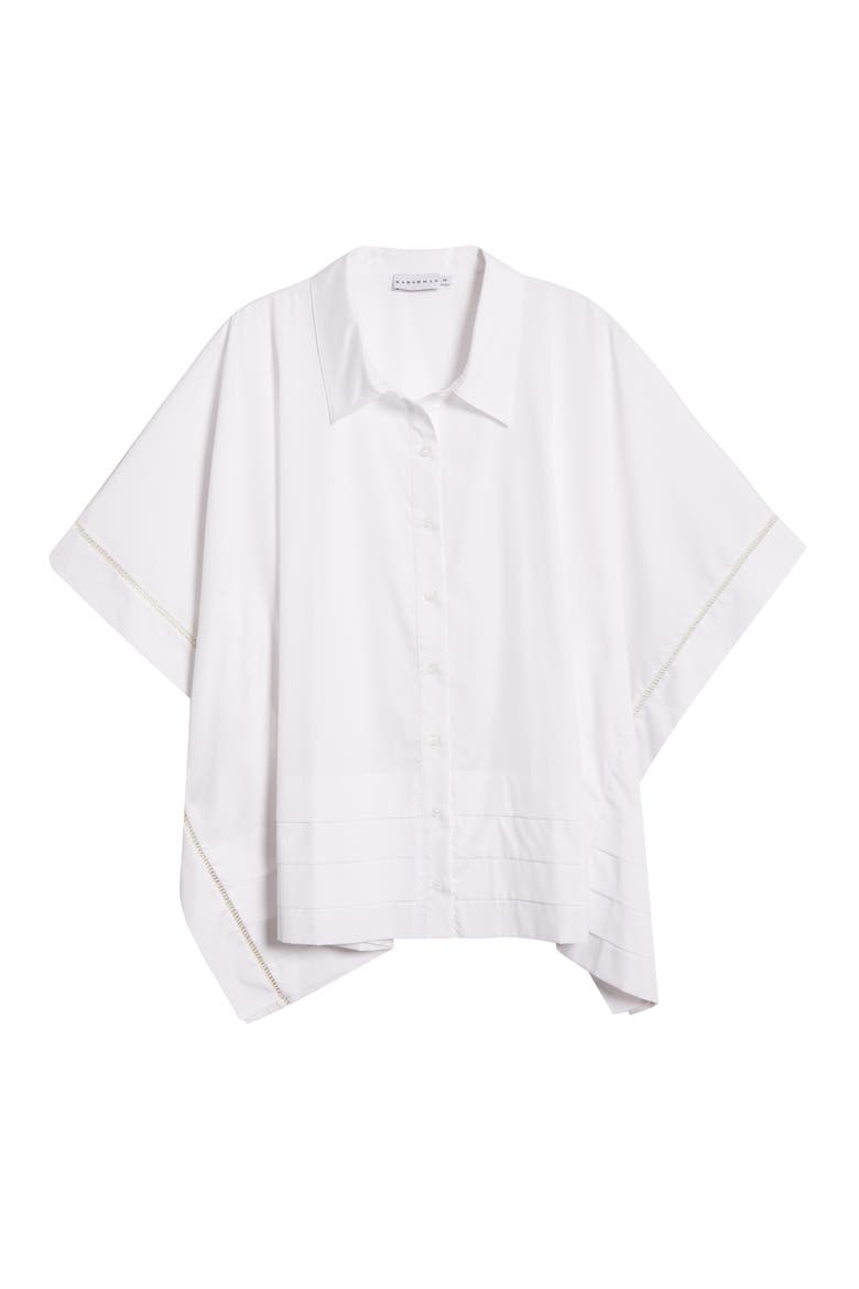 Harpa Short Sleeve Cotton Button-Up Shirt, Alternate, color, WHITE