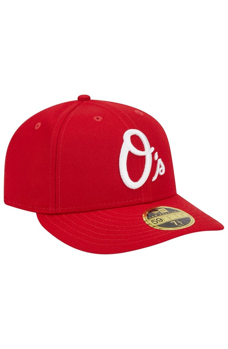 New Era Men's New Era Scarlet Baltimore Orioles Low Profile 59FIFTY Fitted Hat, Alternate, color,