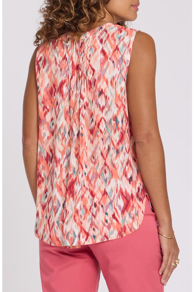 Print Pleat Back Sleeveless Split Neck Blouse (Nordstrom Exclusive), Alternate, color, MOJAVE MIRAGE