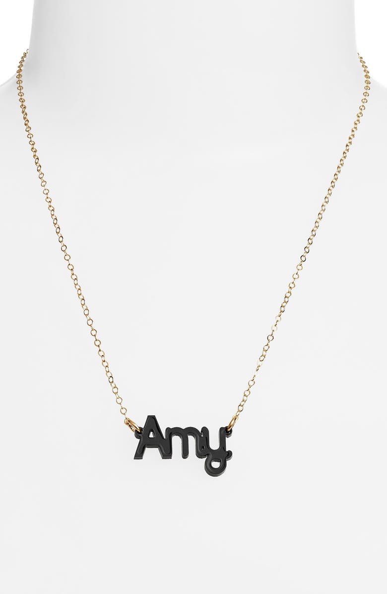 Moon and Lola 'Zebra Block Font' Personalized Nameplate Pendant Necklace, Alternate, color,