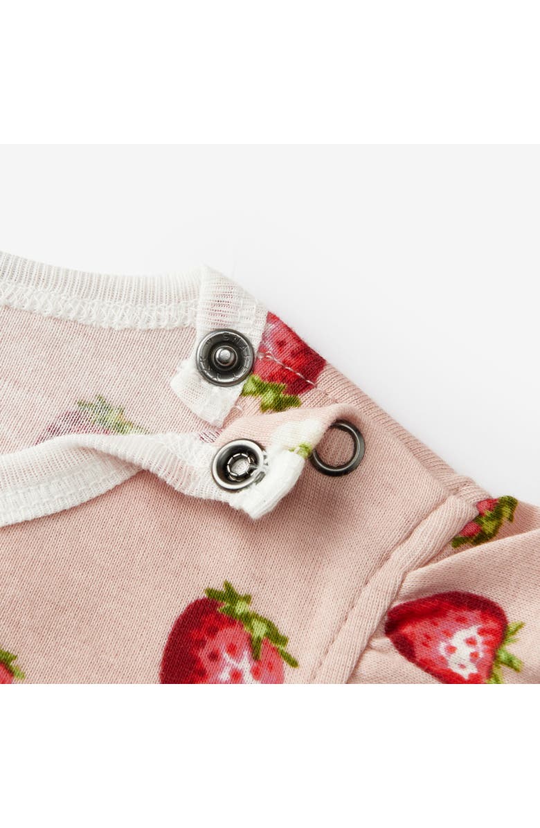 Milkbarn Organic Cotton Ruffle One Piece, Alternate, color, Strawberry