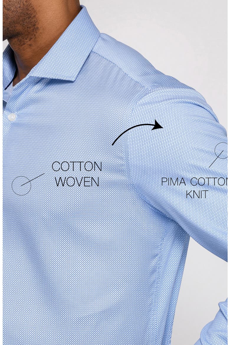 Slim Fit Micro Geo Print Reworked Cotton Dress Shirt, Alternate, color, WHITE/ BLUE