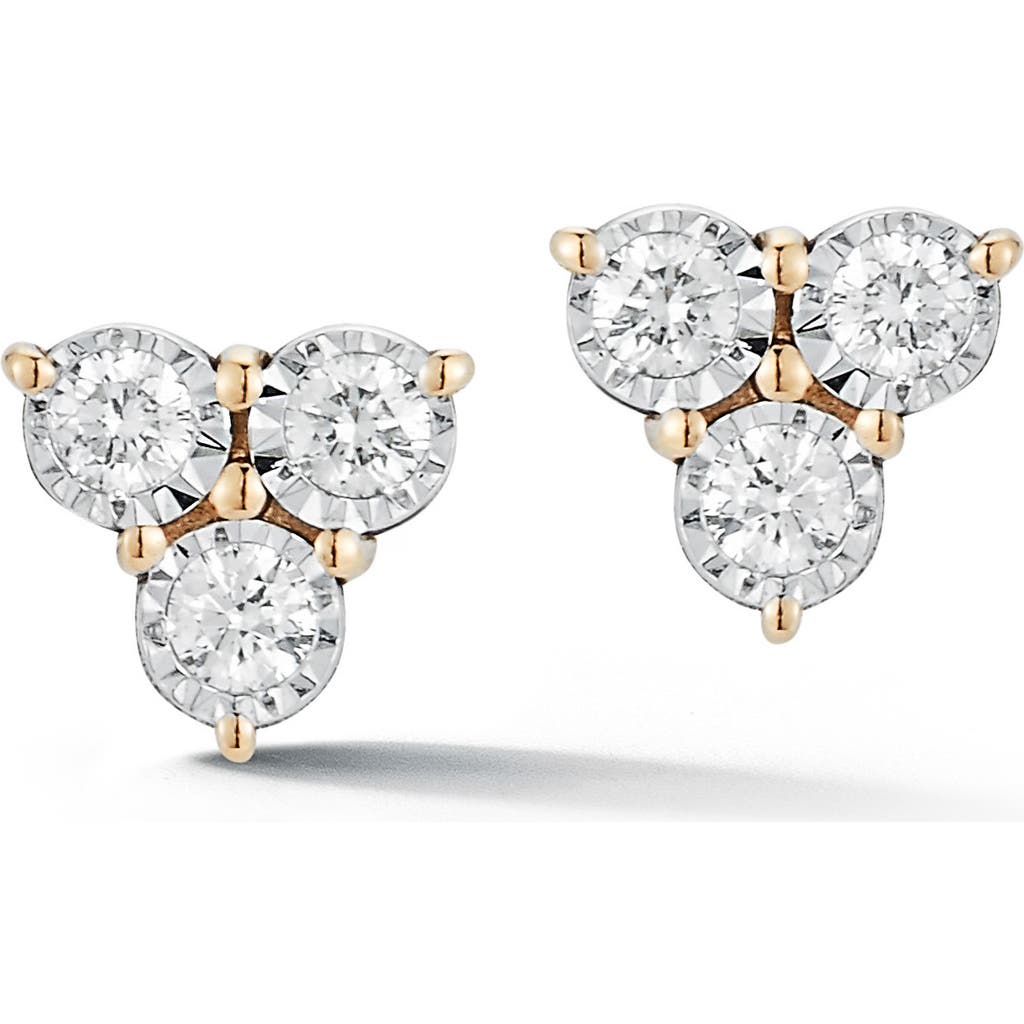 Dana Rebecca Designs Ava Bea Triple Diamond Stud Earrings in Yellow Gold  product