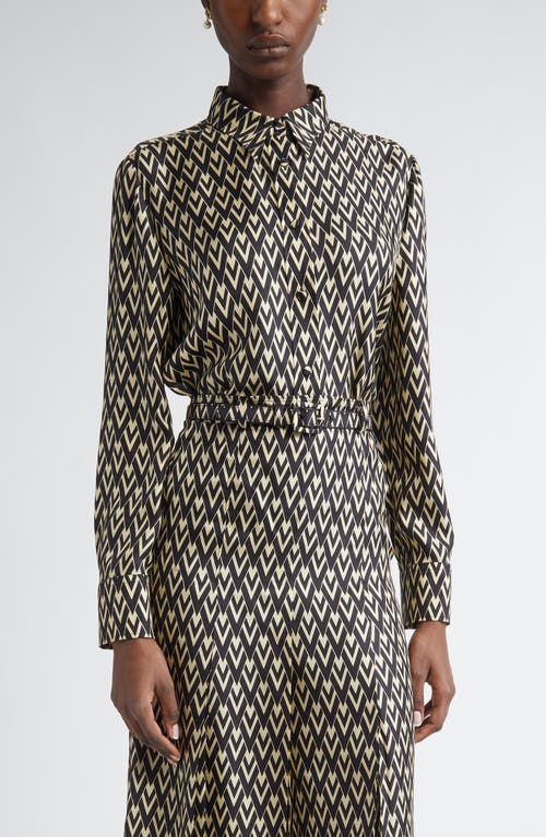 Shop Valentino Garavani Toute La V Silk Twill Button-up Shirt