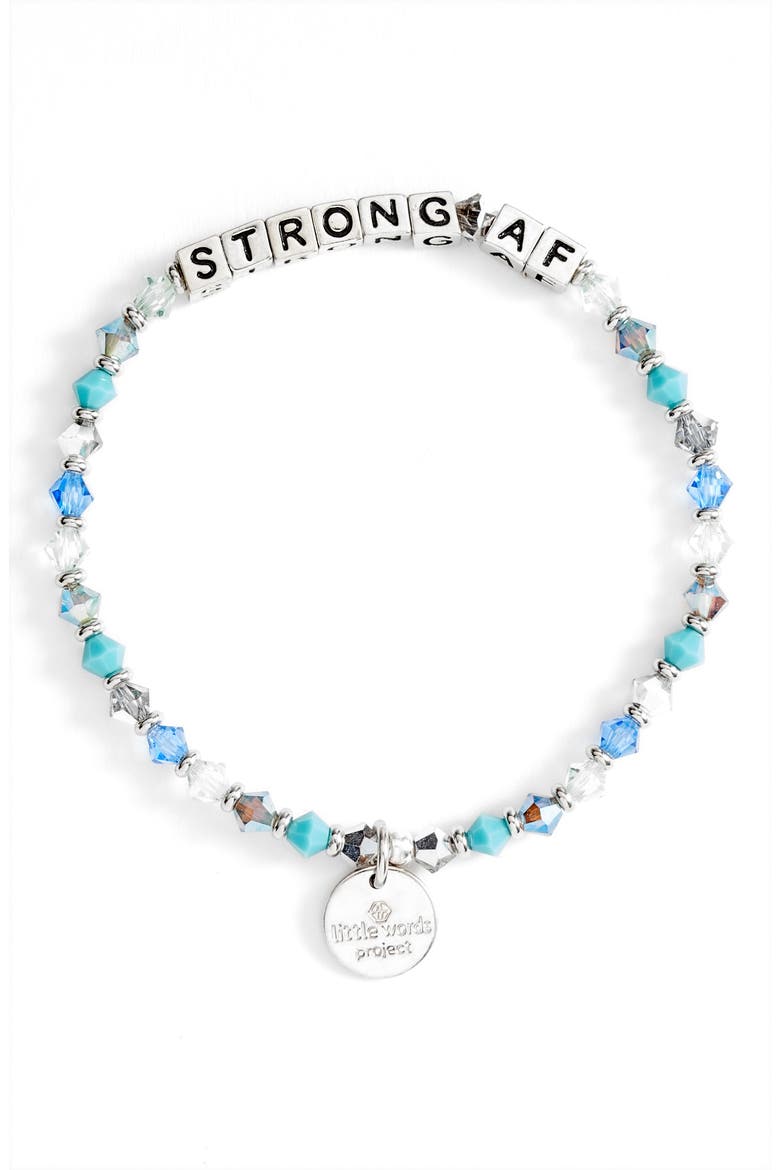Strong AF Beaded Stretch Bracelet, Main, color, WATERFALL