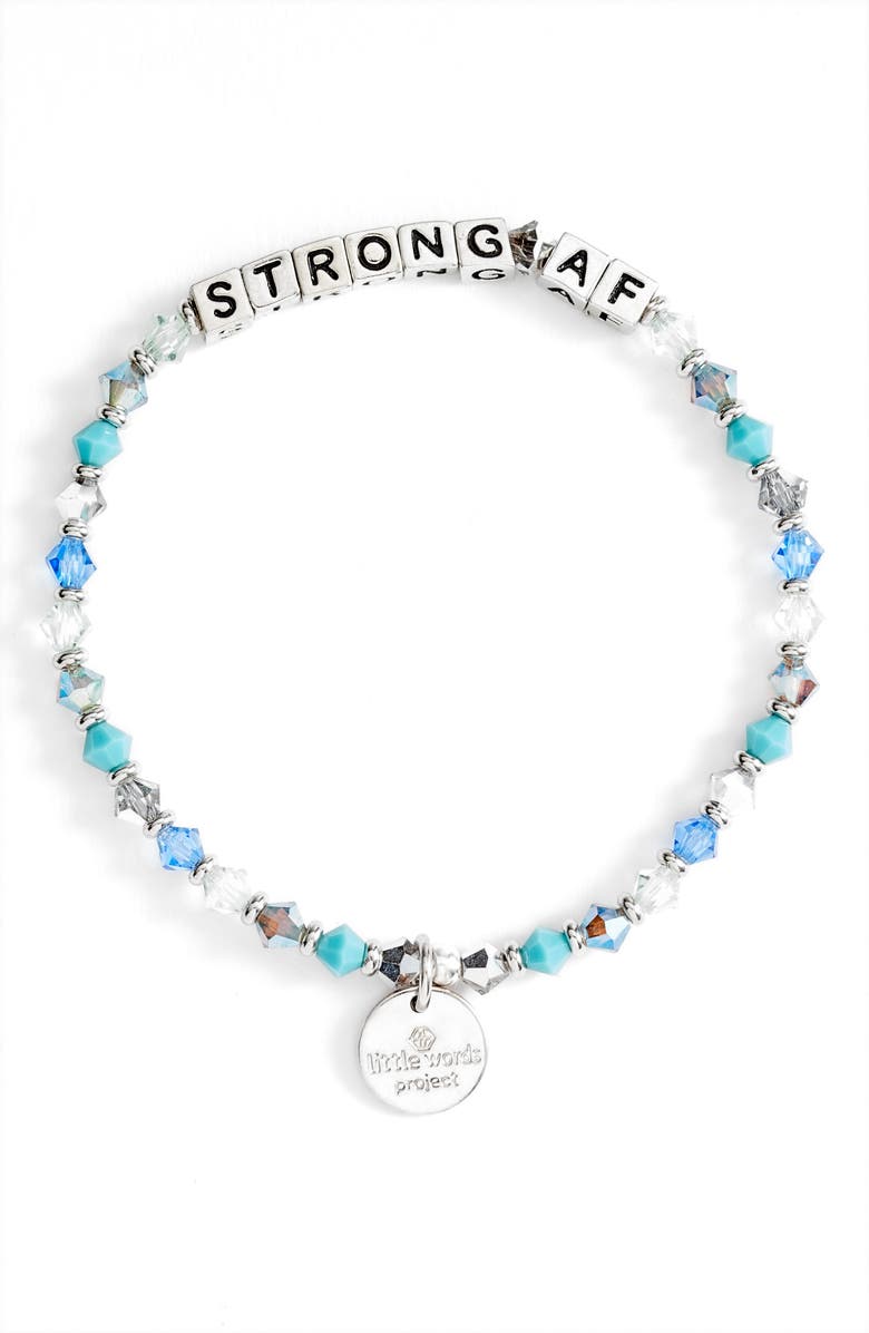 Little Words Project Strong AF Beaded Stretch Bracelet, Main, color,