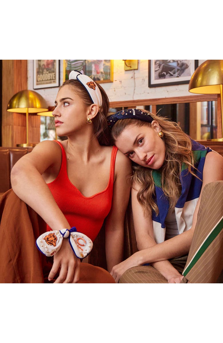 Lele Sadoughi Chicago Bears Embellished Knotted Headband, Alternate, color, Navy 400