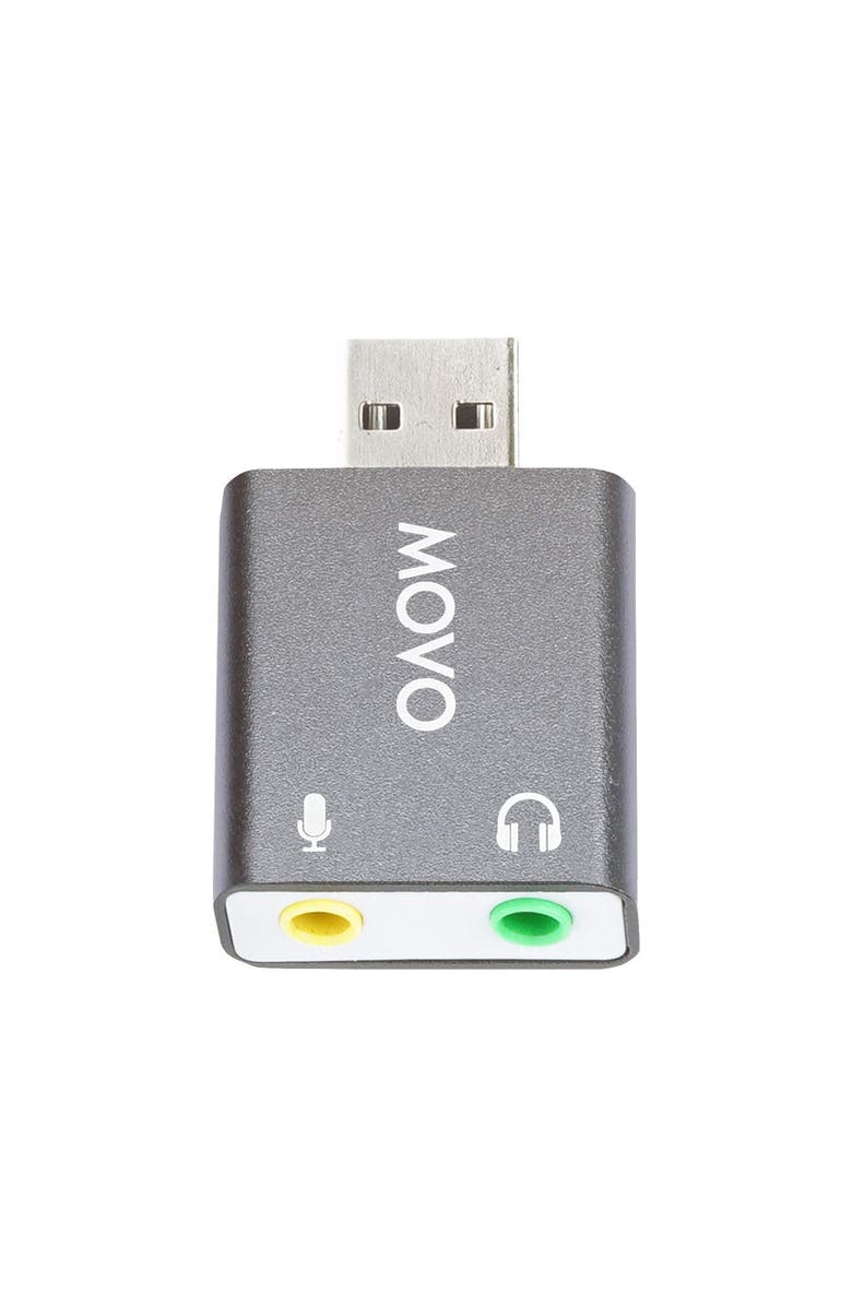 MOVO USB-AC1 TRRS Mic. to USB 2.0 Sound Card Adapter, Main, color, Black