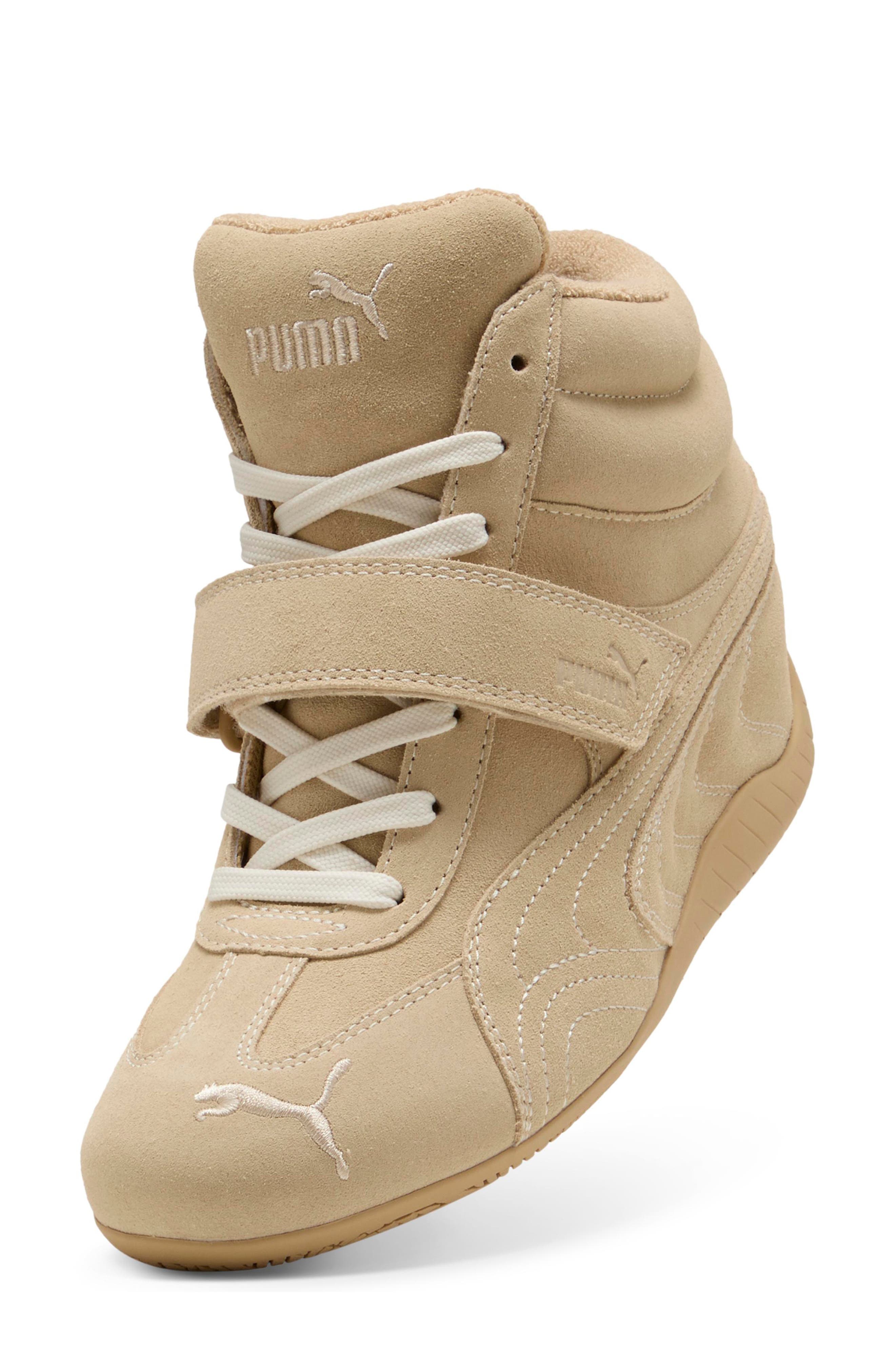 Speedcat Wedge Sneaker, Alternate, color, SAND DUNE/ ALPINE SNOW