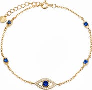 Queen Jewels Cubic Zirconia Evil Eye Station Bracelet
