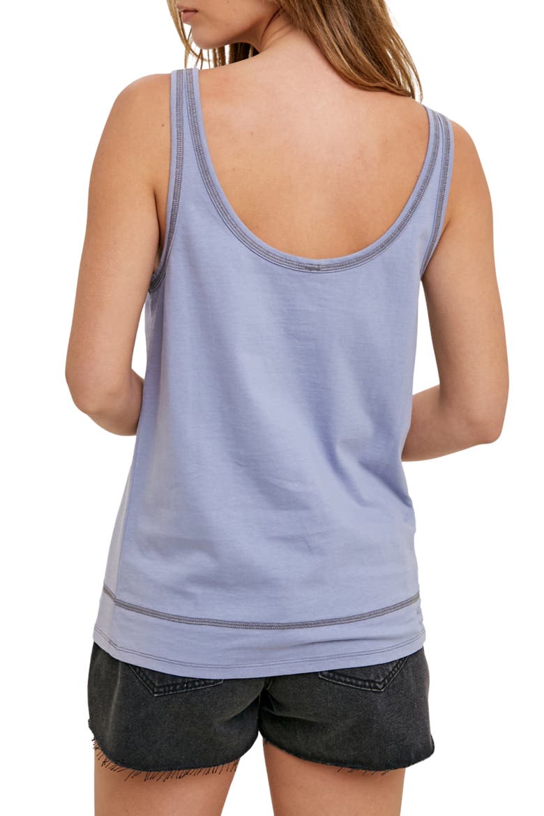 Cotton Henley Tank, Alternate, color, BLUE