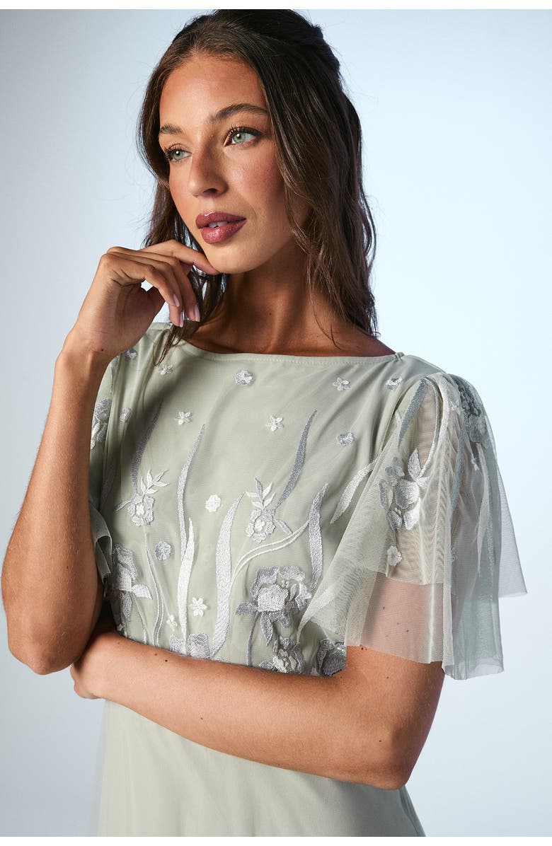 Coast Angel Sleeve Maxi Bridesmaids Dress, Alternate, color, Sage