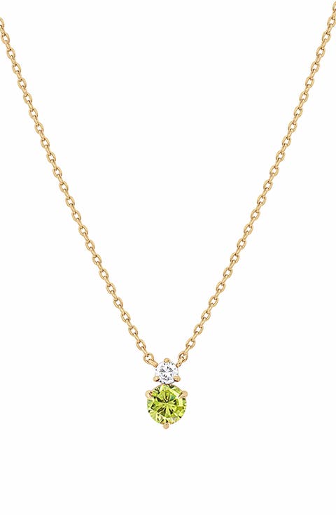 14k Gold Plated Deux Birthstone Necklace Personalized Gift Idea