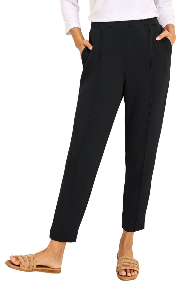 Palm Voyage Pintuck Pleat Knit Pants, Main, color, BLACK