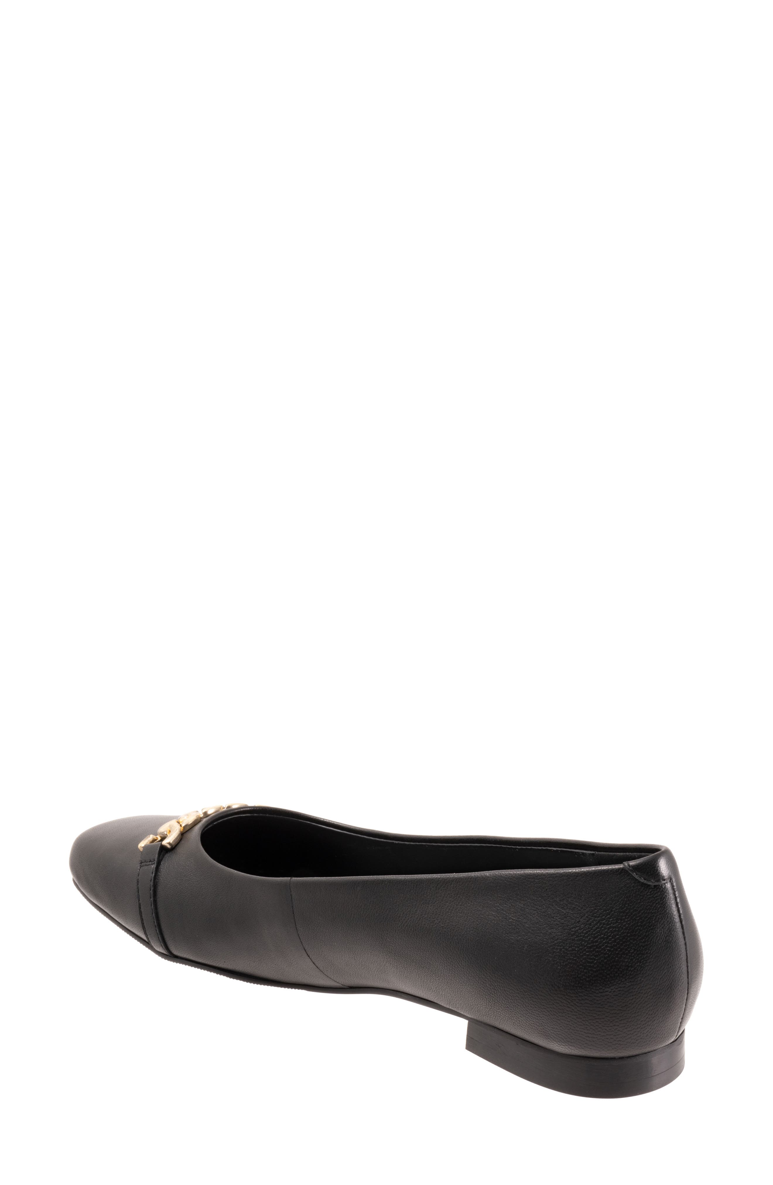 Trotters Harmony Flat, Alternate, color, Black Leather