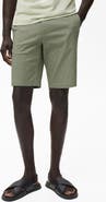 MANGO Flat Front Stretch Cotton Bermuda Shorts