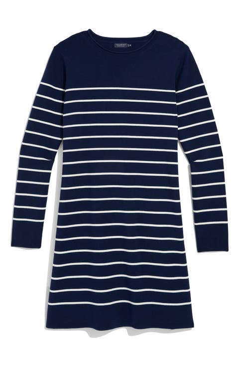 Stripe Long Sleeve Sweater Dress