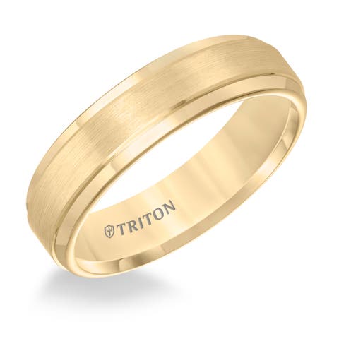 6MM Tungsten Carbide Ring with Satin Finish Center and Step Edge