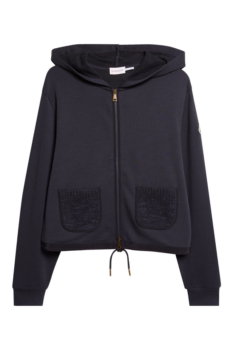 Mixed Media Zip Hoodie, Alternate, color, BLUE