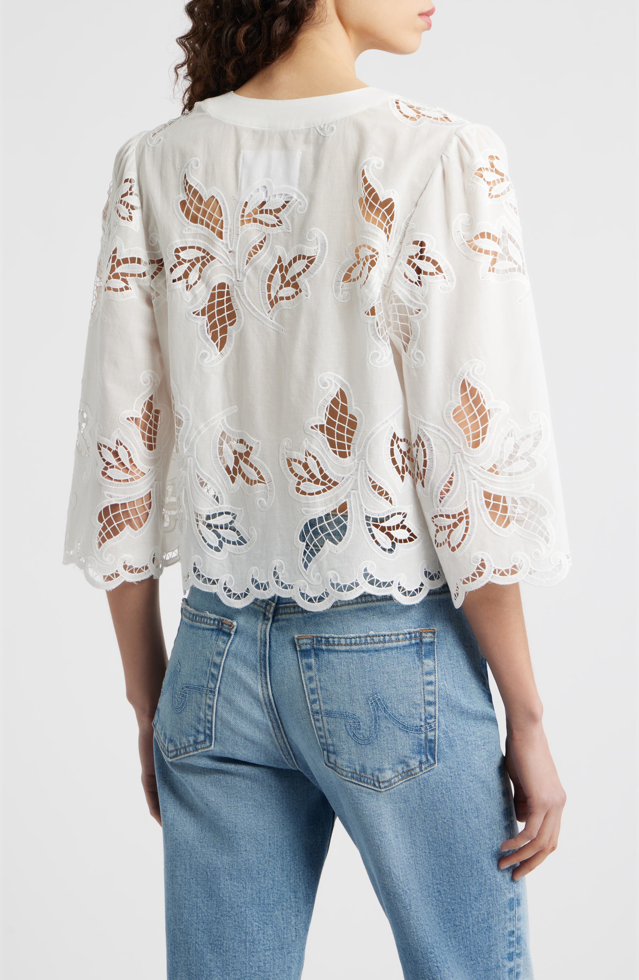Floral Lace Button-Up Shirt - image 2