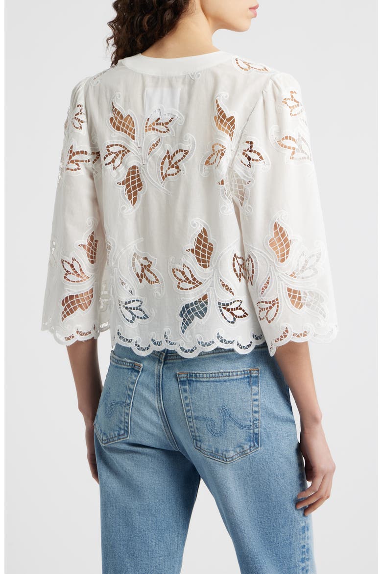 Floral Lace Button-Up Shirt, Alternate, color, ETERNA