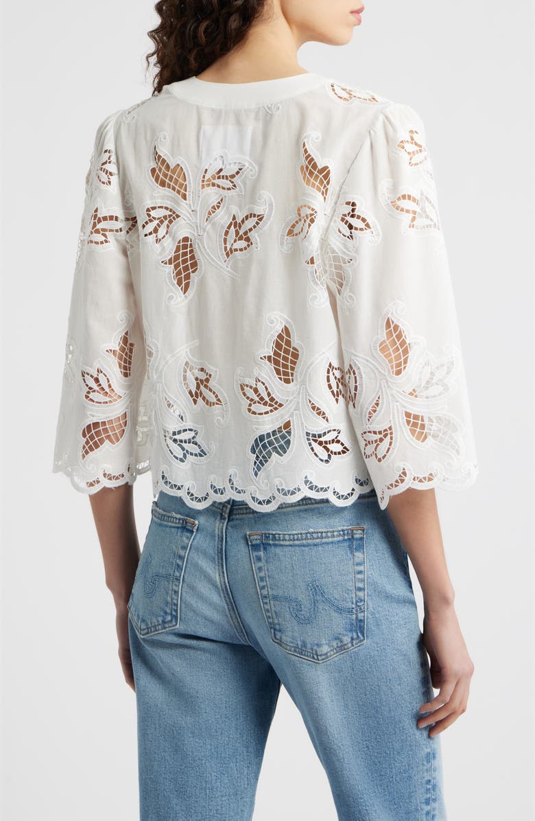 CISSA Floral Lace Button-Up Shirt, Alternate, color, Eterna