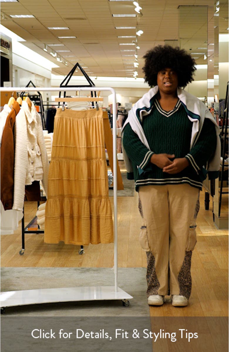 Lace Trim Tiered Maxi Skirt, sales video thumbnail