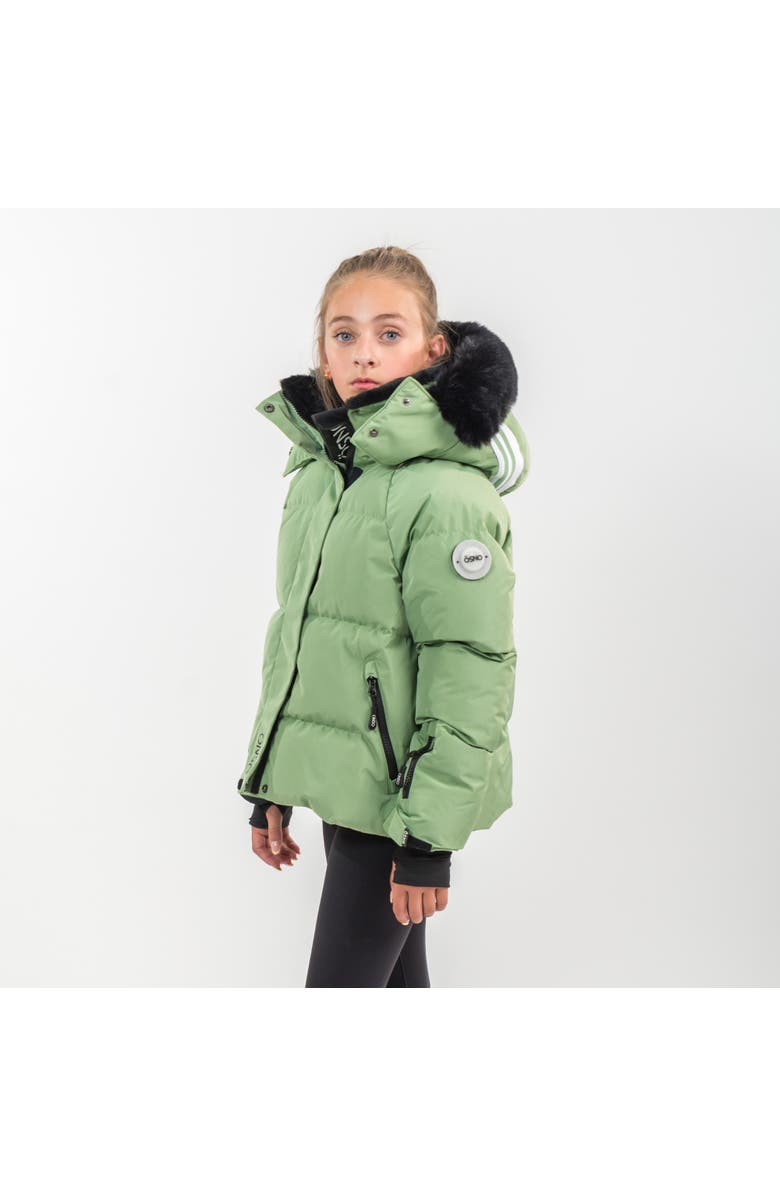 ÖSNO Nikki Cropped Ski Jacket Snowpants Set, Alternate, color, Pastel Green
