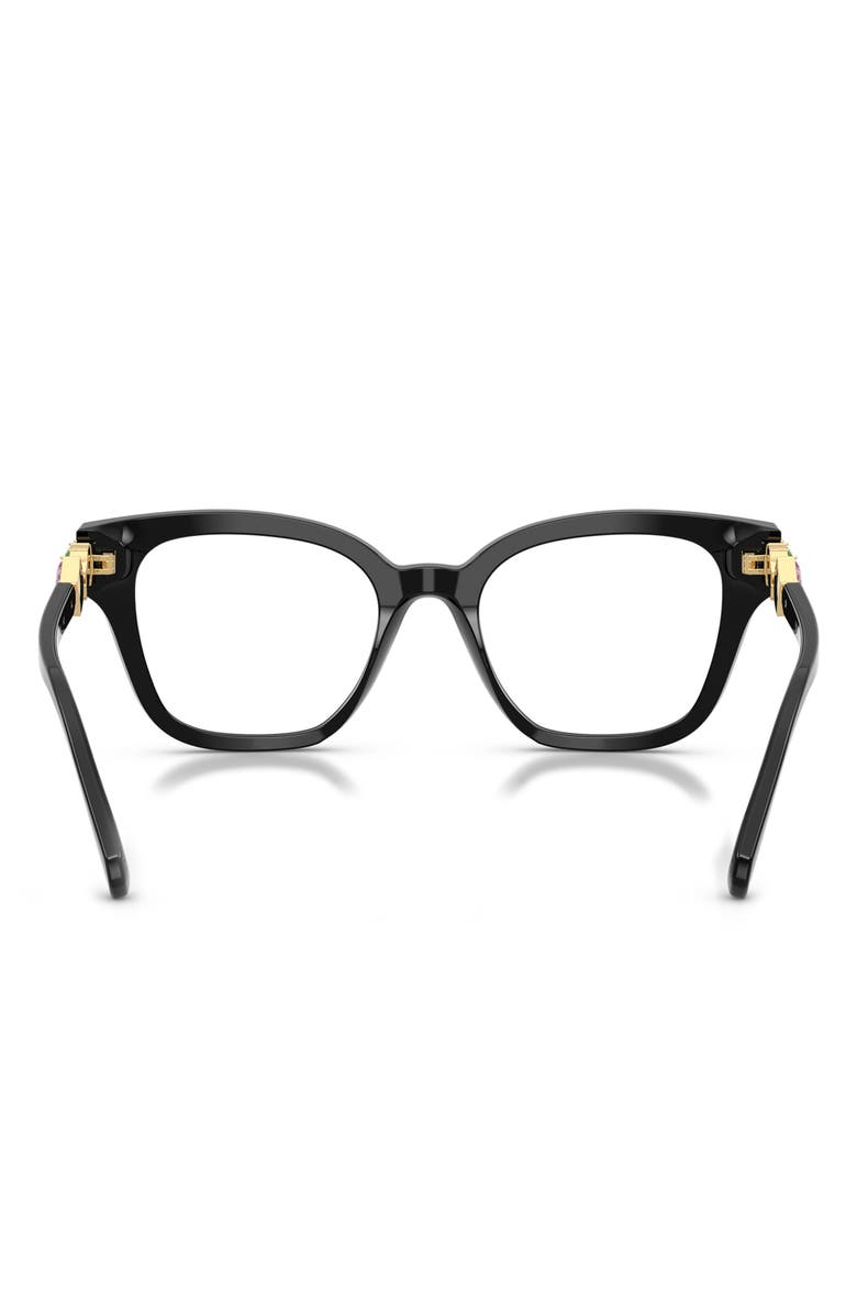 Swarovski 50mm Small Square Optical Glasses, Alternate, color, Black / Demo Lens