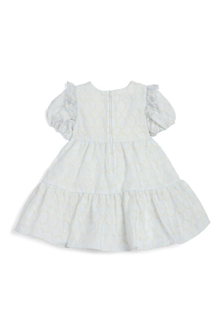 Puff Sleeve Party Dress, Alternate, color, BLUE/ WHITE