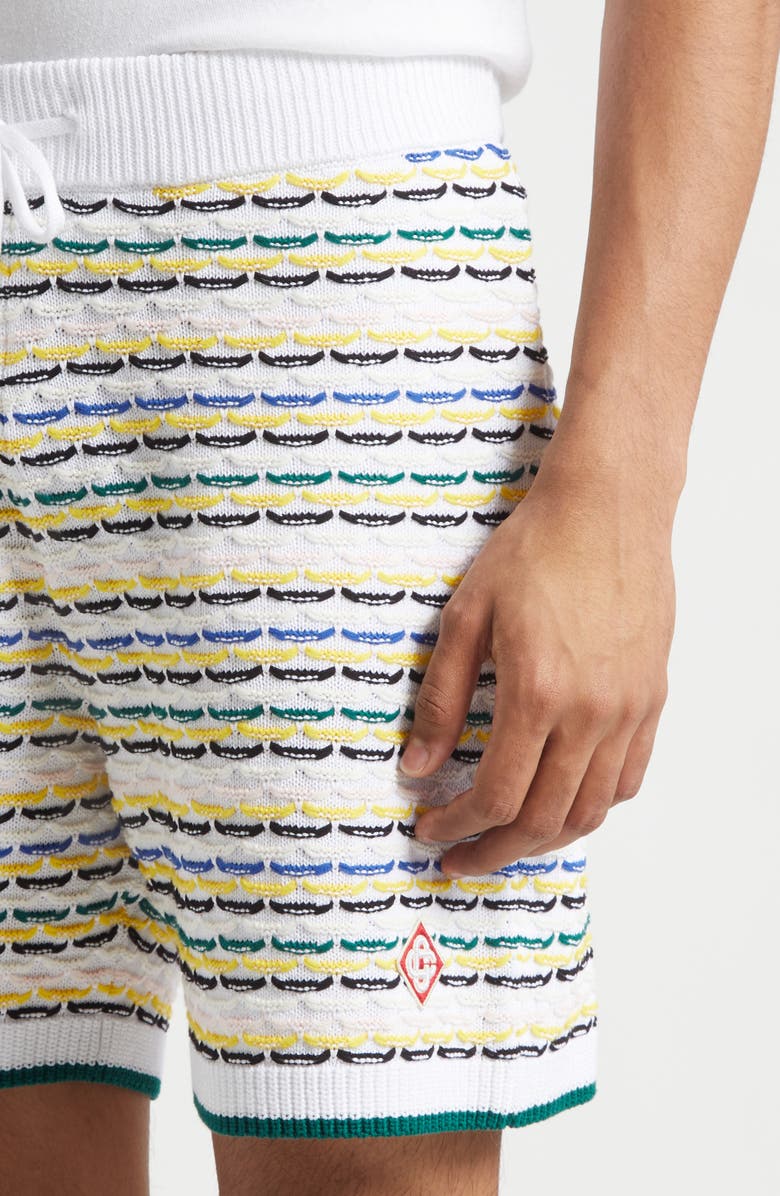 Casablanca Cotton Tuck Stitch Sweater Shorts, Alternate, color, Multi