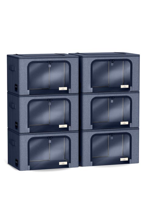 6-Pack Medium Foldable Storage Bins