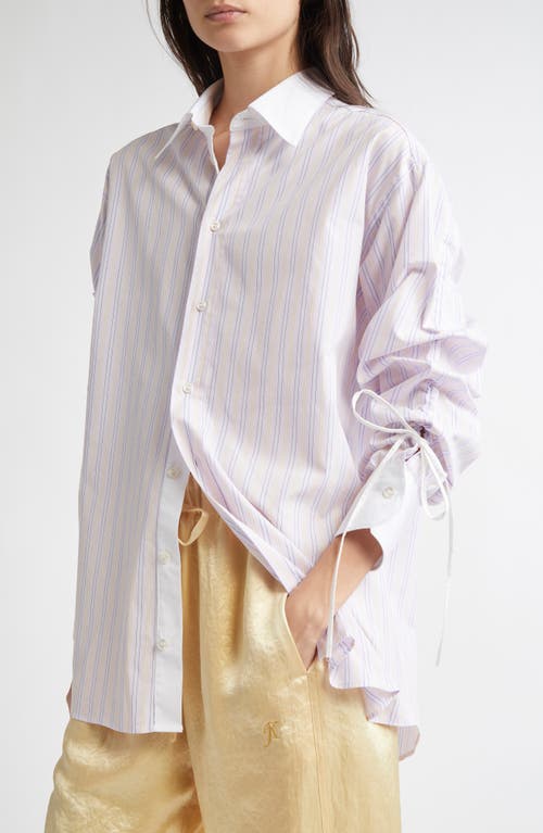JULIE KEGELS JULIE KEGELS CELESTE REVERSED STRIPE COTTON POPLIN BUTTON-UP SHIRT 