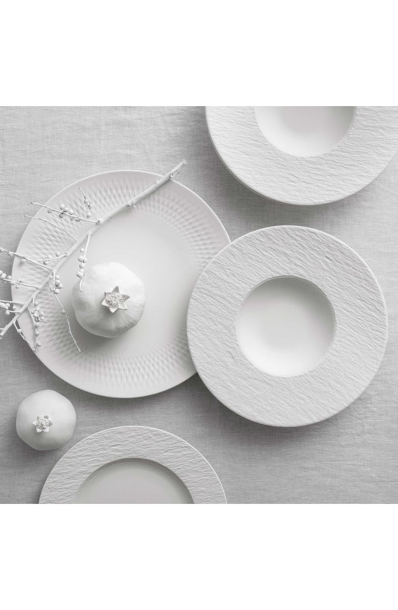 Villeroy & Boch Manufacture Rock Blanc 6 Piece Dinnerware Set for 2, Alternate, color, White