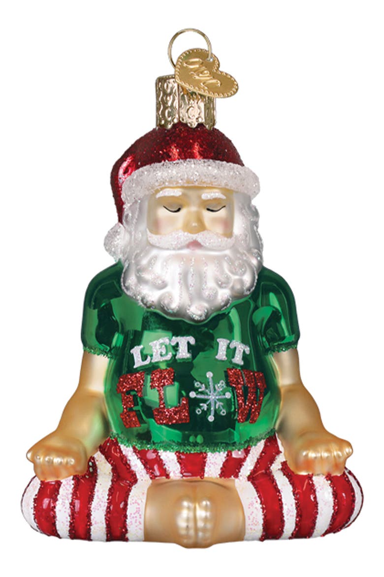 Zen-ta Claus Christmas Ornament, Main, color, GREEN