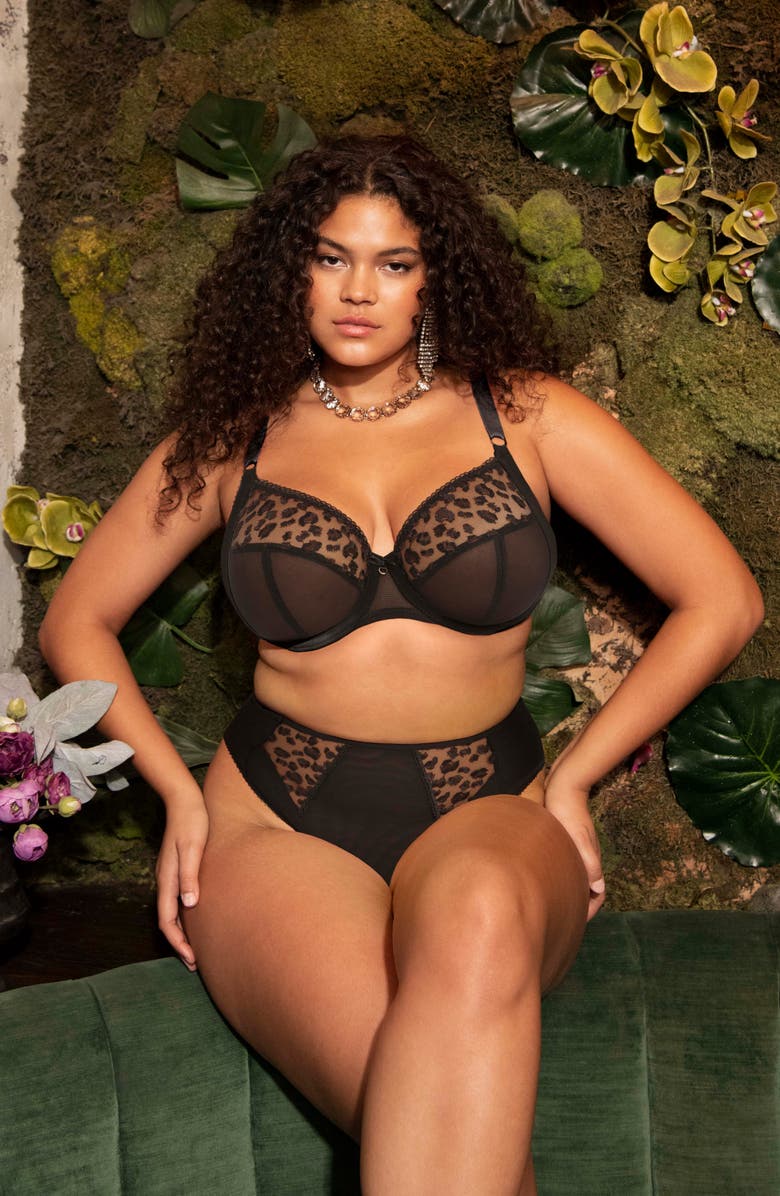 Elomi Namrah High Cut Briefs, Alternate, color, Jet